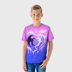 Детская футболка 3D Как приручить дракона дневная и ночная фурии - фото 2
