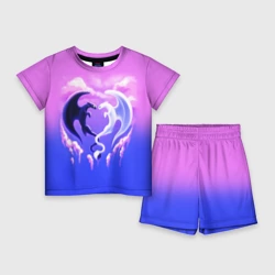 Детский костюм с шортами 3D Как приручить дракона дневная и ночная фурии