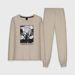 Женская пижама с лонгсливом хлопок Римуру чб