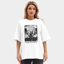 Женская футболка Oversize хлопок premium Римуру чб - фото 2