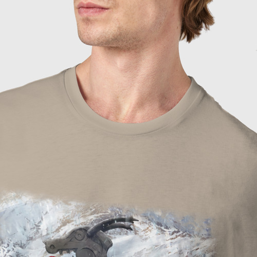 Мужская футболка хлопок Торфинн на дракаре, цвет миндальный - фото 6