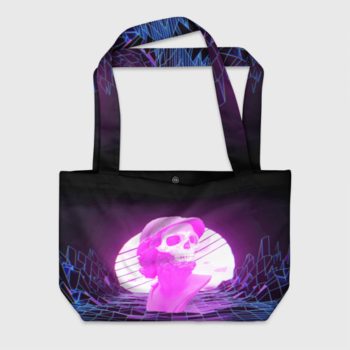 Пляжная сумка 3D Vaporwave skull psychedelic