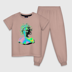 Детская пижама хлопок Gorgon Medusa Vaporwave Neon