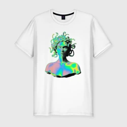 Мужская футболка хлопок Slim Gorgon Medusa Vaporwave Neon