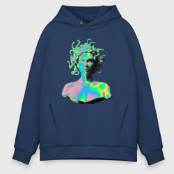 Мужское худи Oversize хлопок Gorgon Medusa Vaporwave Neon