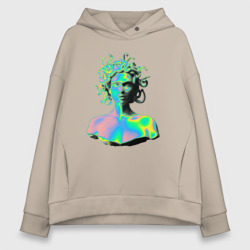 Женское худи Oversize хлопок Gorgon Medusa Vaporwave Neon