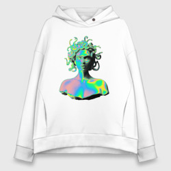 Женское худи Oversize хлопок Gorgon Medusa Vaporwave Neon