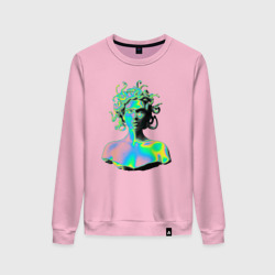 Женский свитшот хлопок Gorgon Medusa Vaporwave Neon