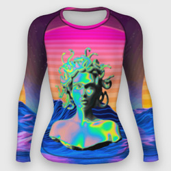 Женский рашгард 3D Gorgon Medusa Vaporwave Neon Mountains