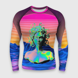 Мужской рашгард 3D Gorgon Medusa Vaporwave Neon Mountains