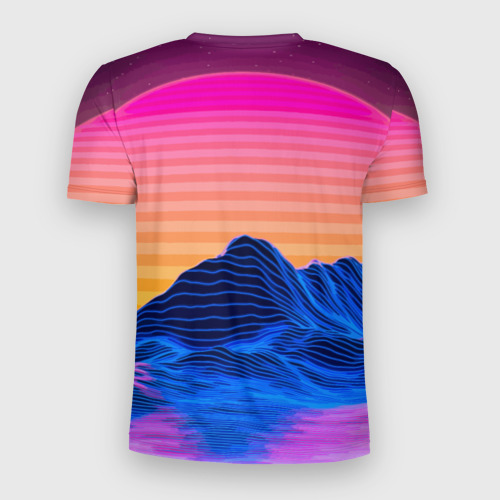 Мужская футболка 3D Slim Gorgon Medusa Vaporwave Neon Mountains, цвет 3D печать - фото 2