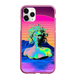 Чехол для iPhone 11 Pro Max матовый Gorgon Medusa Vaporwave Neon Mountains