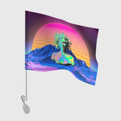 Флаг для автомобиля Gorgon Medusa Vaporwave Neon Mountains