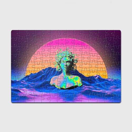 Головоломка Пазл магнитный 126 элементов Gorgon Medusa Vaporwave Neon Mountains