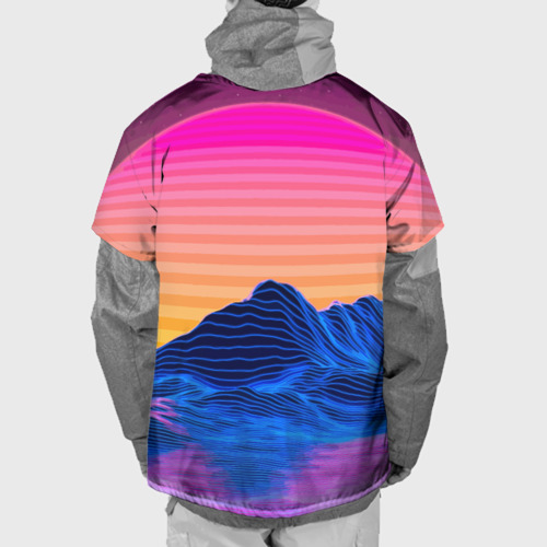 Накидка на куртку 3D Gorgon Medusa Vaporwave Neon Mountains, цвет 3D печать - фото 2