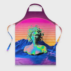 Фартук 3D Gorgon Medusa Vaporwave Neon Mountains