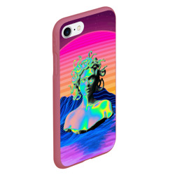 Чехол для iPhone 7/8 матовый Gorgon Medusa Vaporwave Neon Mountains - фото 2