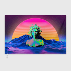 Флаг 3D Gorgon Medusa Vaporwave Neon Mountains