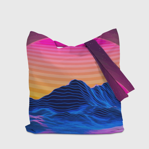 Шоппер 3D Gorgon Medusa Vaporwave Neon Mountains - фото 5