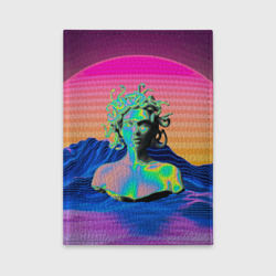 Обложка для автодокументов Gorgon Medusa Vaporwave Neon Mountains