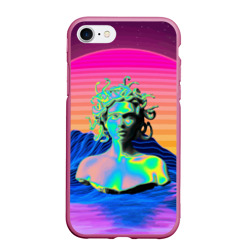 Чехол для iPhone 7/8 матовый Gorgon Medusa Vaporwave Neon Mountains