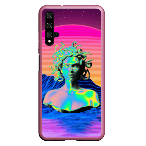 Чехол для Honor 20 Gorgon Medusa Vaporwave Neon Mountains, цвет малиновый