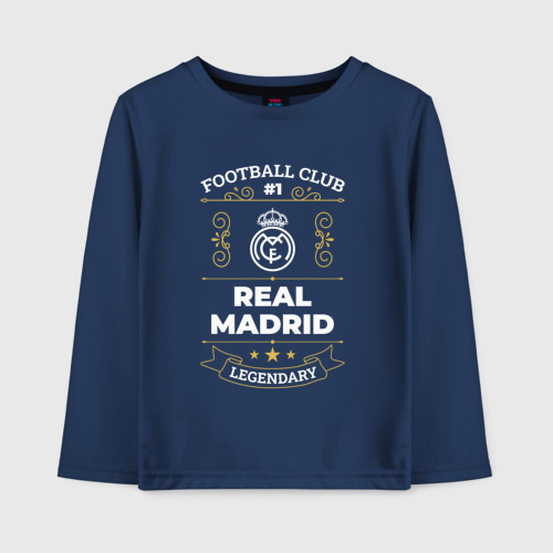 Детский лонгслив хлопок с принтом Real Madrid / FC #1, вид спереди #2