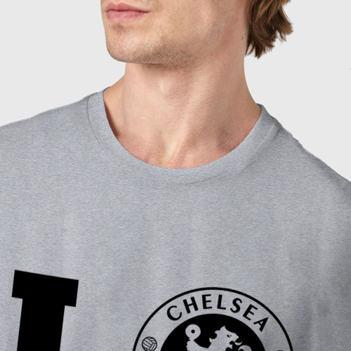 Мужская футболка хлопок Chelsea Love Классика, цвет меланж - фото 6
