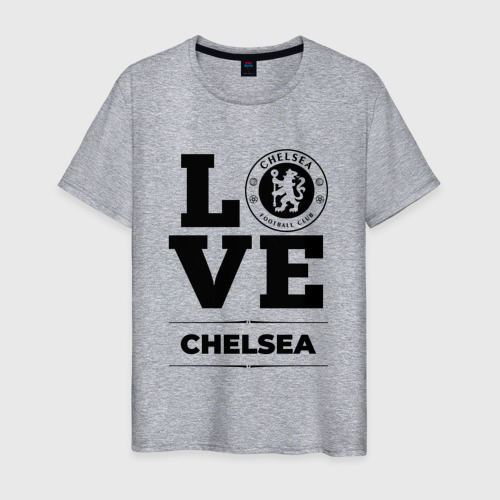Мужская футболка хлопок Chelsea Love Классика, цвет меланж