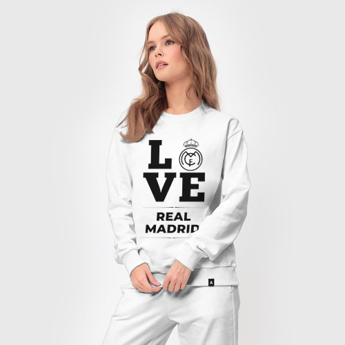 Женский костюм хлопок Real Madrid Love Классика, цвет белый - фото 5