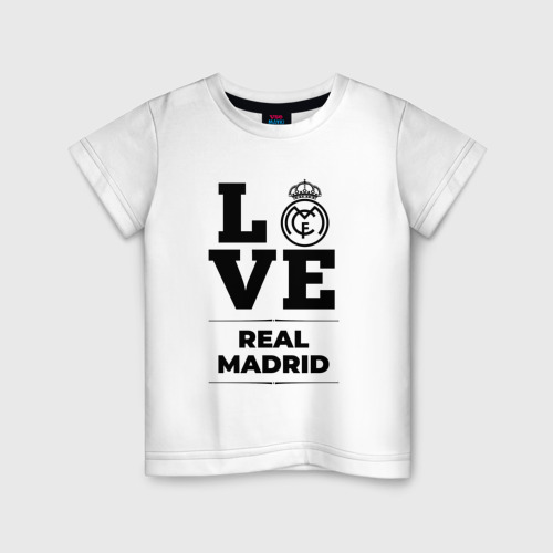 Детская футболка хлопок с принтом Real Madrid Love Классика, вид спереди #2