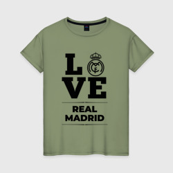 Женская футболка хлопок Real Madrid Love Классика