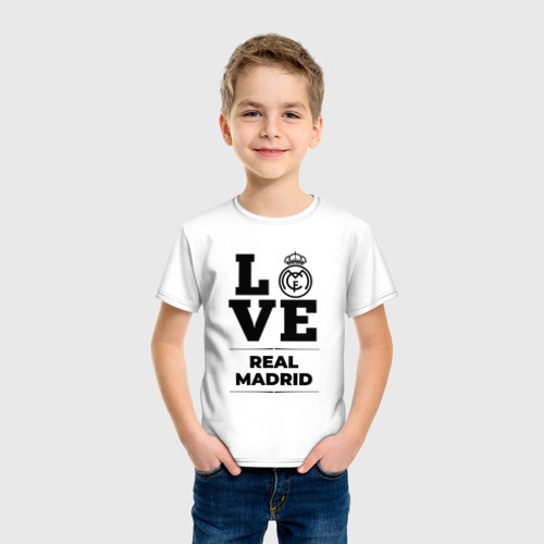 Детская футболка хлопок с принтом Real Madrid Love Классика, фото на моделе #1