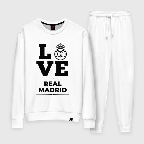 Женский костюм хлопок Real Madrid Love Классика, цвет белый