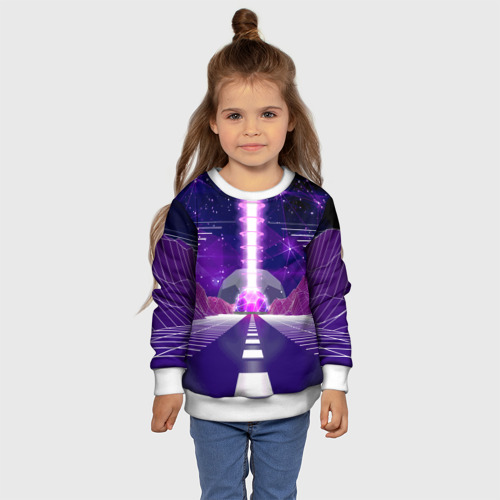 Детский свитшот 3D Vaporwave Neon Space, цвет 3D печать - фото 7