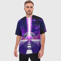 Мужская футболка oversize 3D Vaporwave Neon Space - фото 2