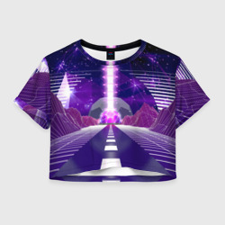 Женская футболка Crop-top 3D Vaporwave Neon Space