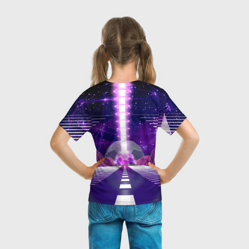 Детская футболка 3D Vaporwave Neon Space, цвет 3D печать - фото 6