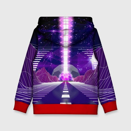 Детская толстовка 3D Vaporwave Neon Space, цвет красный - фото 2