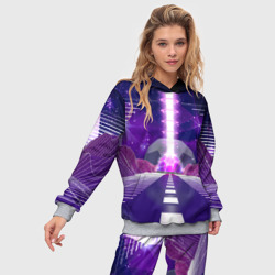 Женский костюм с толстовкой 3D Vaporwave Neon Space - фото 2