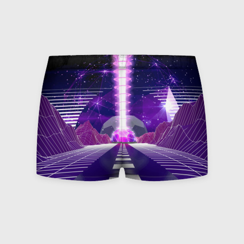 Мужские трусы 3D Vaporwave Neon Space, цвет 3D печать - фото 2