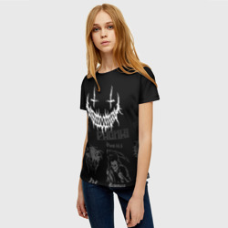 Женская футболка 3D Злая улыбка демона фонк паттерн - фото 2