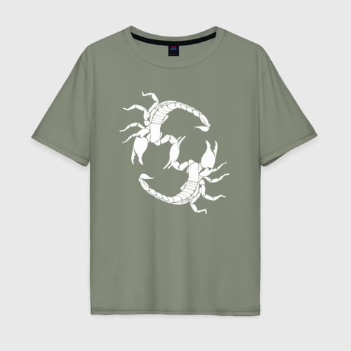 Мужская футболка хлопок Oversize Скорпион -, цвет авокадо