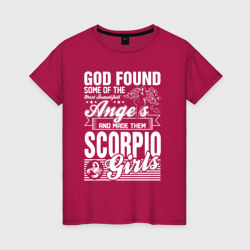 Девушка ангел - скорпион – Женская футболка хлопок с принтом купить