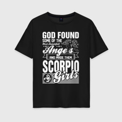 Женская футболка хлопок Oversize Девушка ангел - скорпион