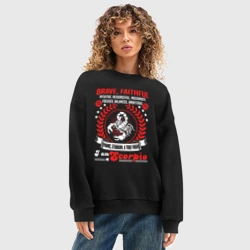 Женский свитшот oversize без начеса хлопок Я скорпион - фото 2