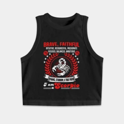 Женская укороченная майка-топ хлопок Я скорпион