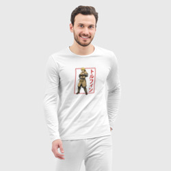 Пижама с принтом Опасный Торфинн арт Сага о Винланде для любого человека, вид спереди №3. Цвет основы: белый
