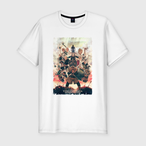 Мужская футболка хлопок Slim Сага о Винланде Конец пролога, цвет белый