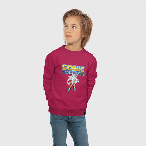 Детский свитшот хлопок Silver Hedgehog Sonic Video Game, цвет маджента - фото 5